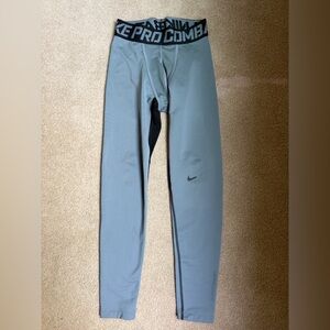Nike Men’s Pro Combat Gray and Red Leggings